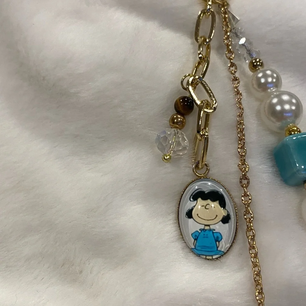 NEW SNOOPY LUCY HANDBAG PURSE CHARM KEYCHAIN GOLDEN LV MONOGRAM SPEEDY READY! - Picture 8 of 8